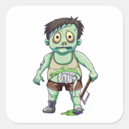 Pegatina Cuadrada Zombie Ax Havoc