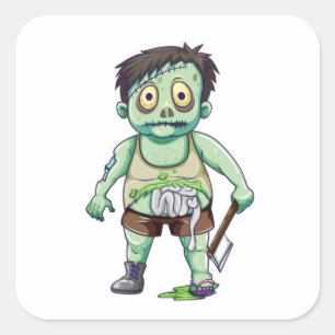 Pegatina Cuadrada Zombie Ax Havoc