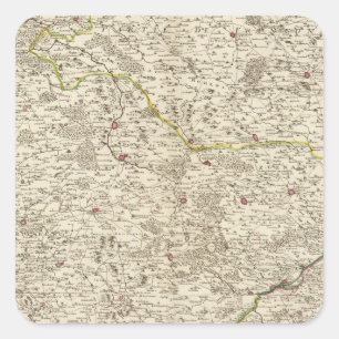 Pegatina Cuadrada Zonas urbanas de Alemania