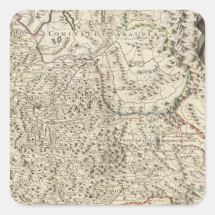 Pegatina Cuadrada Zonas urbanas de Francia 3