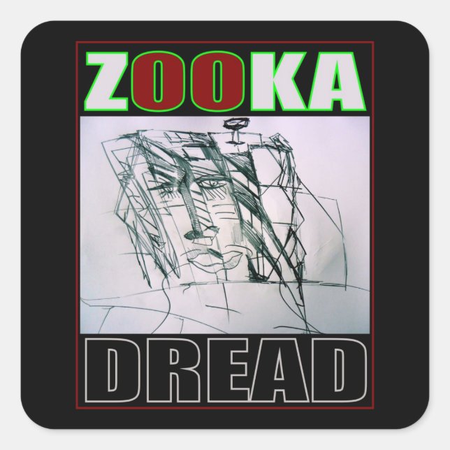 PEGATINA CUADRADA ZOOKA TERROR (Anverso)