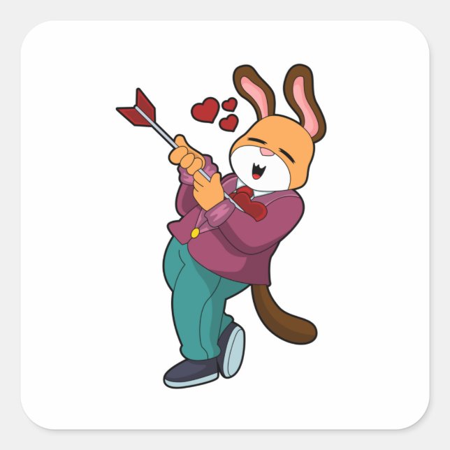 Pegatina Cuadrada Zorro como novio con traje (Anverso)