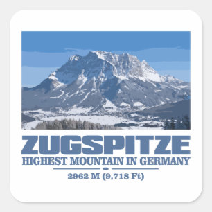 Pegatina Cuadrada Zugspitze
