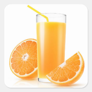 Pegatina Cuadrada Zumo de naranja