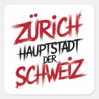 Pegatina Cuadrada Zürich, Hauptstadt der Schweiz