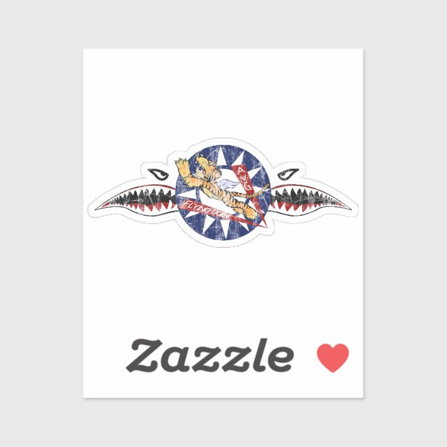 pegatina cuadrado avg de tigres volantes (Hoja)