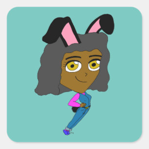 pegatina cuadrado chibi bunnygirl