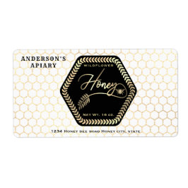 Pegatina cuadrado de abeja de miel de rama de hexa