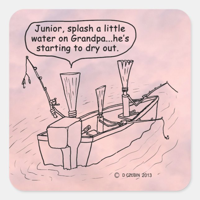 Pegatina cuadrado de carrizos de pesca (Anverso)