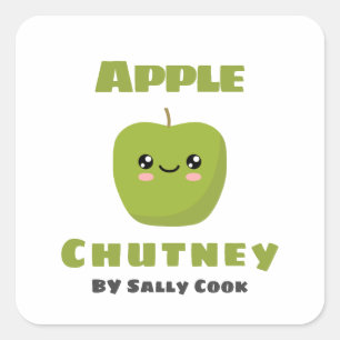 Pegatina cuadrado de chutney de Apple