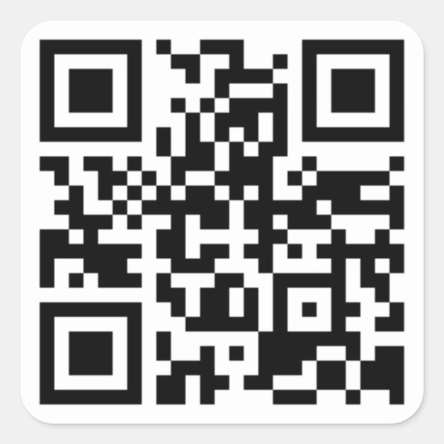 Pegatina cuadrado de código QR de personalizable (Anverso)