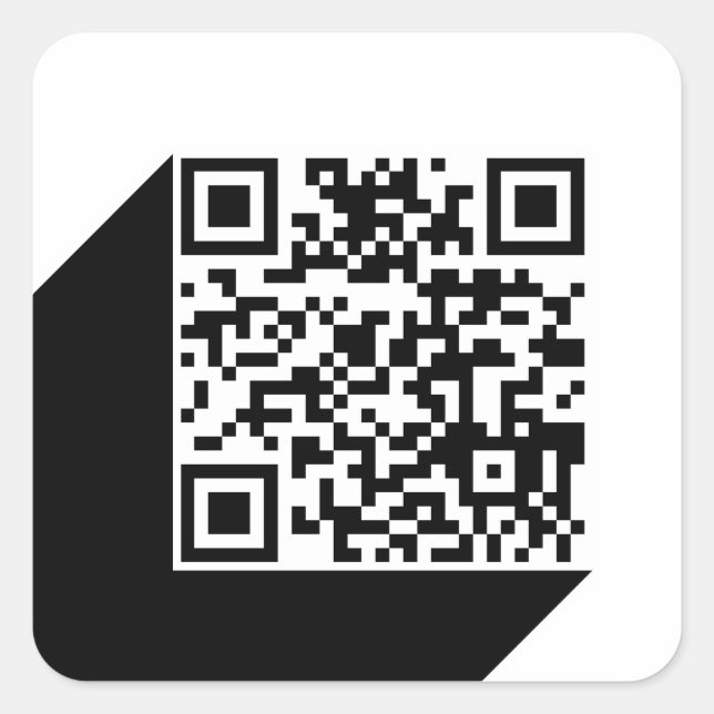 Pegatina cuadrado de código QR Minimalista moderno (Anverso)