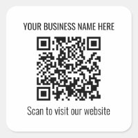 Pegatina cuadrado de código QR moderno simple