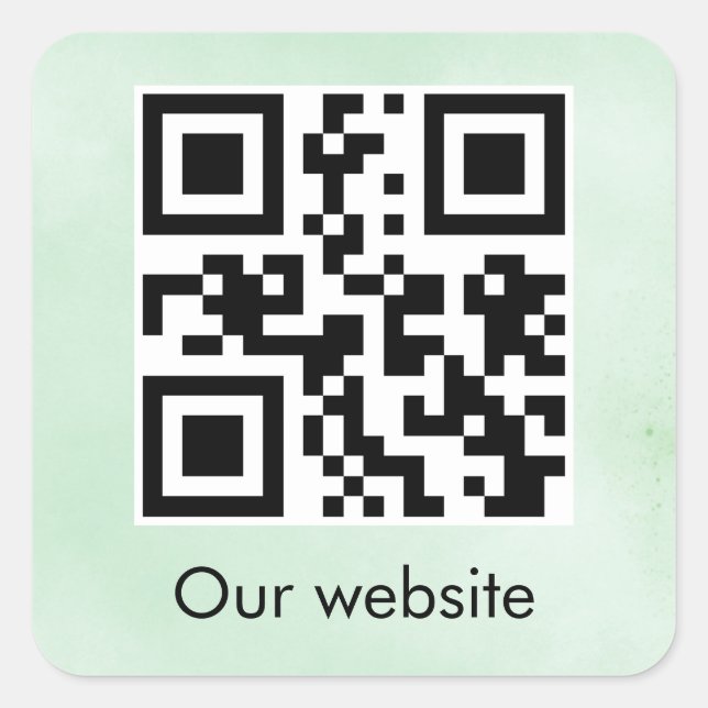 Pegatina cuadrado de código QR personalizado (Anverso)