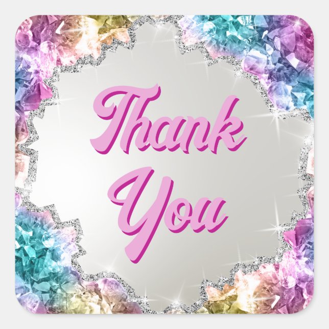 Pegatina cuadrado de cristales irlandeses (Anverso)