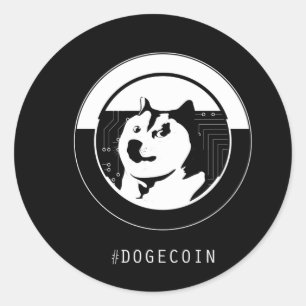 pegatina cuadrado de dogecoin
