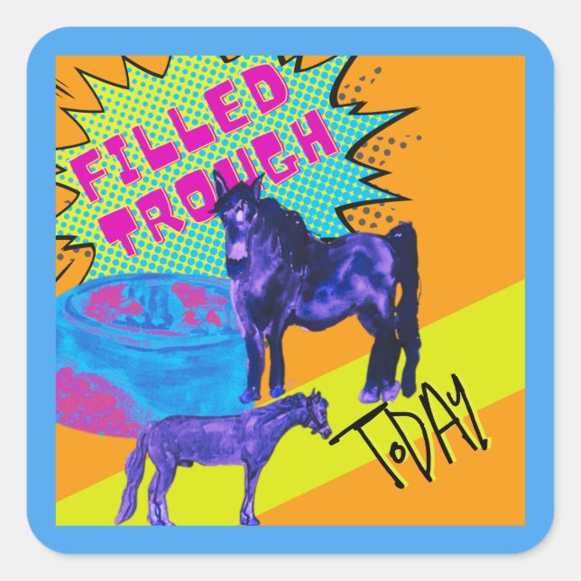 pegatina cuadrado de estilo de historietas de paso (Anverso)