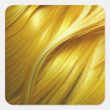 Pegatina cuadrado de fondo de pelo amarillo