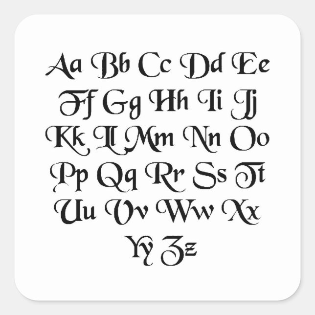 Pegatina cuadrado de Font01 (Anverso)