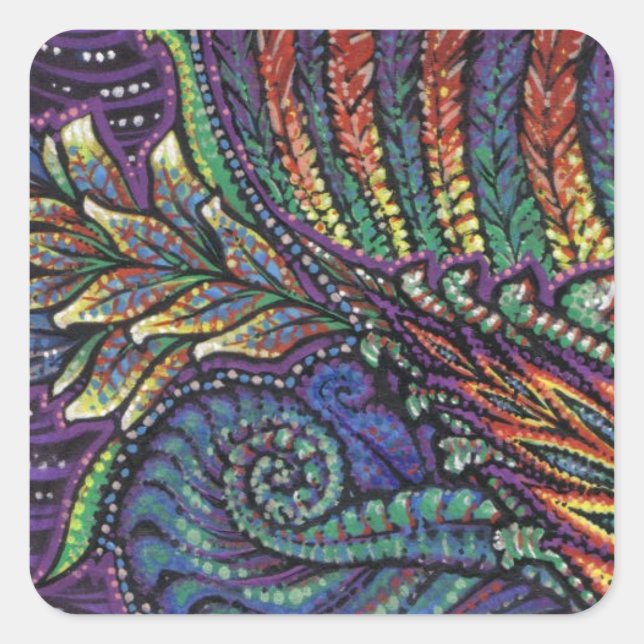 Pegatina cuadrado de fotosinestesia (Anverso)