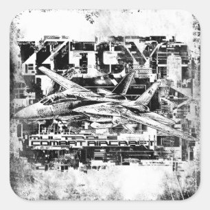 Pegatina cuadrado de los pegatinas de F-14 Tomcat