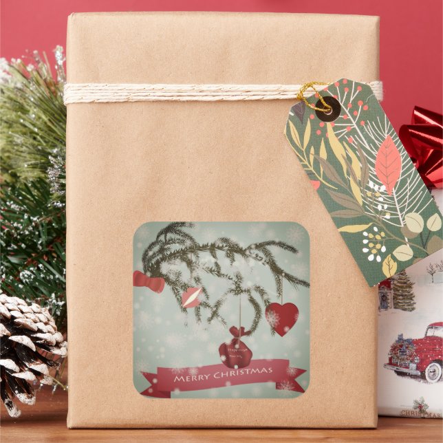 Pegatina cuadrado de navidades (Vacaciones)