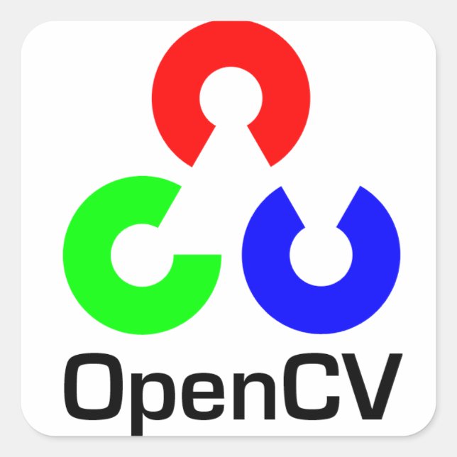 Pegatina cuadrado de OpenCV (Anverso)