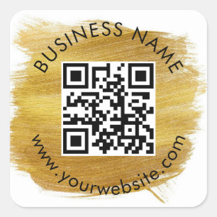 Pegatina cuadrado de plantilla de código QR de per