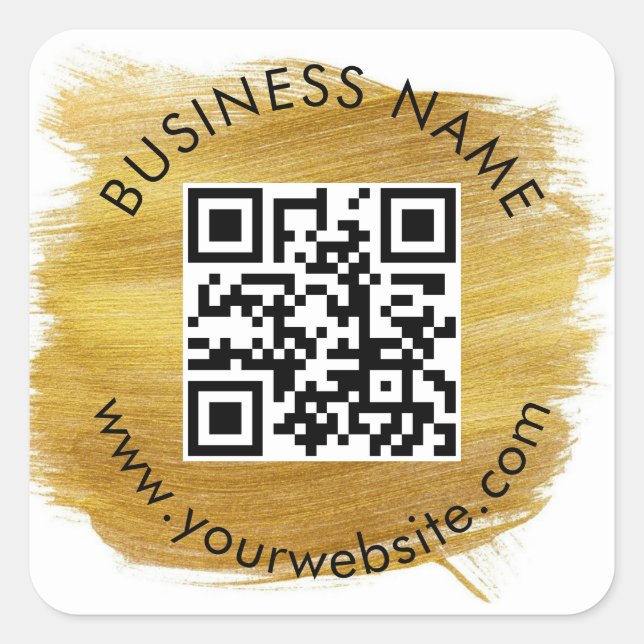 Pegatina cuadrado de plantilla de código QR de per (Anverso)