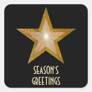Pegatina cuadrado de saludos de temporada de la es