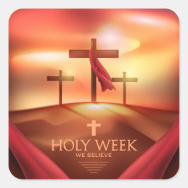 Pegatina cuadrado de Semana Santa