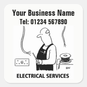 Pegatina cuadrado de servicios eléctricos