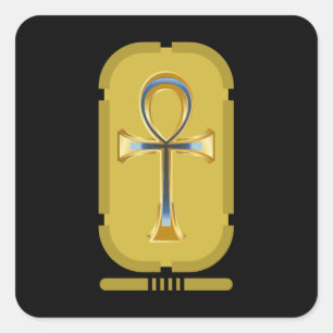 Pegatina cuadrado de símbolos de Ankh
