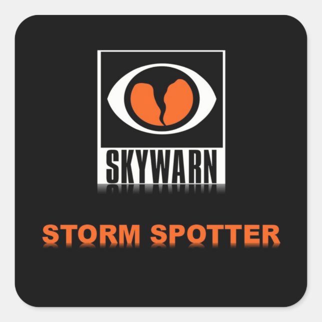PEGATINA cuadrado de SKYWARN Storm Spotter (Anverso)