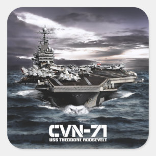 Pegatina cuadrado de Theodore Roosevelt de