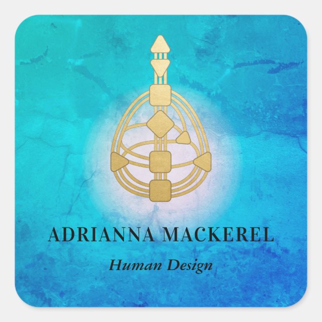 Pegatina cuadrado del cuerpo del diseño humano del (Anverso)