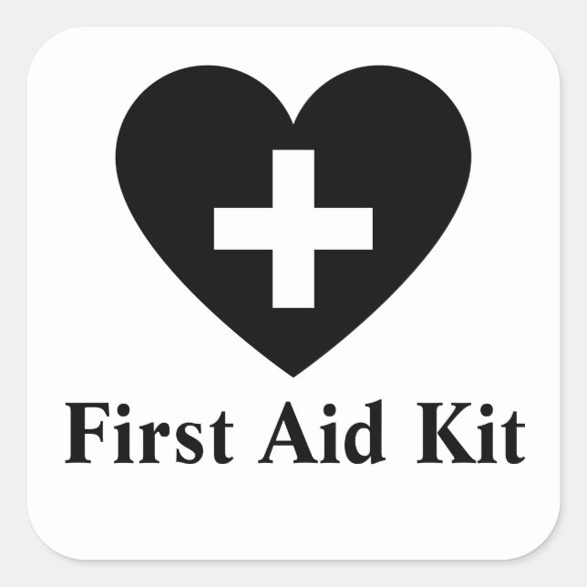 Pegatina cuadrado del kit de primeros auxilios per (Anverso)