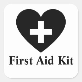 Pegatina cuadrado del kit de primeros auxilios per