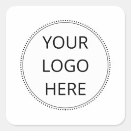 Pegatina cuadrado del logotipo de su empresa o emp