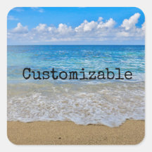 Pegatina cuadrado del océano