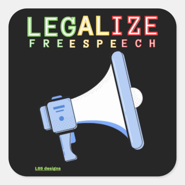 pegatina cuadrado "LEGALIZAR LA LIBERTAD DE EXPRES (Anverso)