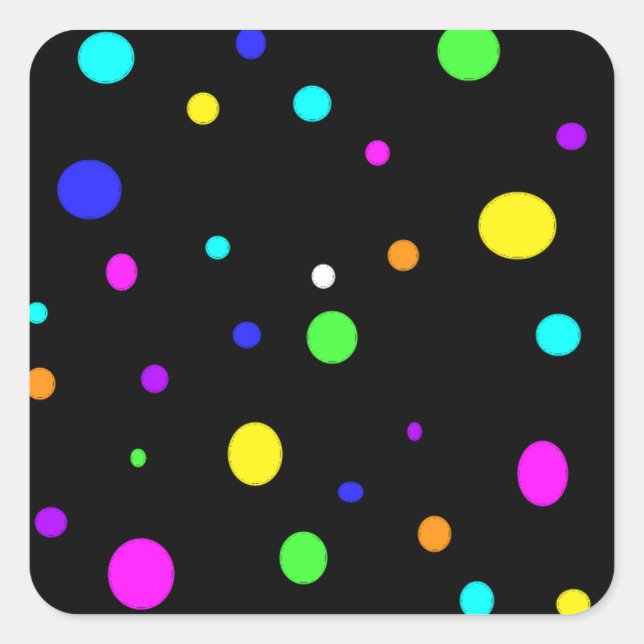 Pegatina cuadrado-orbs de color (Anverso)
