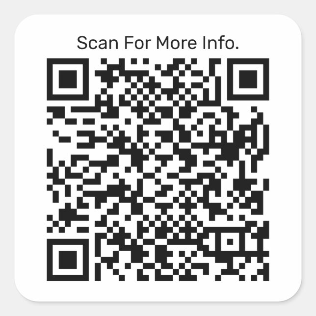 Pegatina cuadrado personalizado de código QR (Anverso)