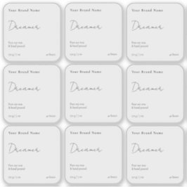 Pegatina cuadrado simple y transparente de velas M