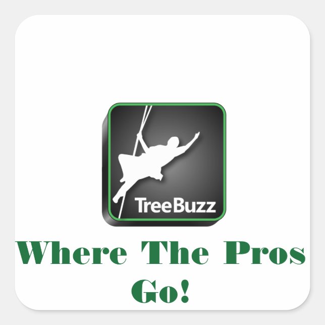 Pegatina cuadrado TreeBuzz (Anverso)