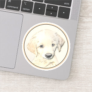 Pegatina Cuadros De Cachorro Dorado - Arte Original De Perr