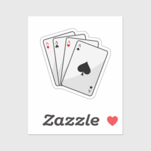 Pegatina Cuadrupletas Tarjetas de póquer Aces