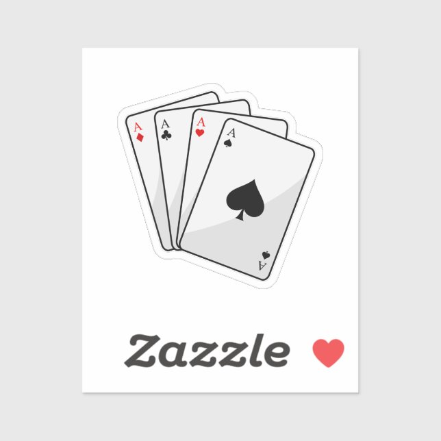 Pegatina Cuadrupletas Tarjetas de póquer Aces (Hoja)