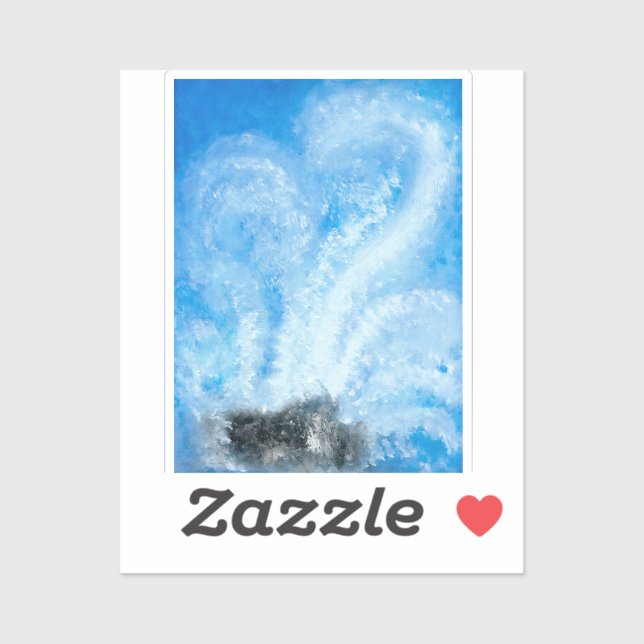 Pegatina Cuando las olas del océano chocan en la acuarela d (Hoja)