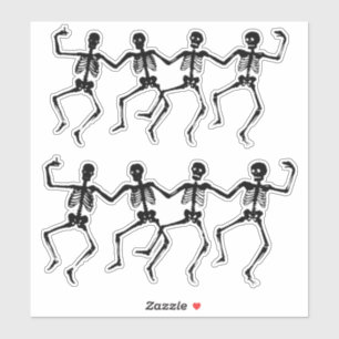 Pegatina Cuarteto de esqueleto bailando Halloween Thunder_C